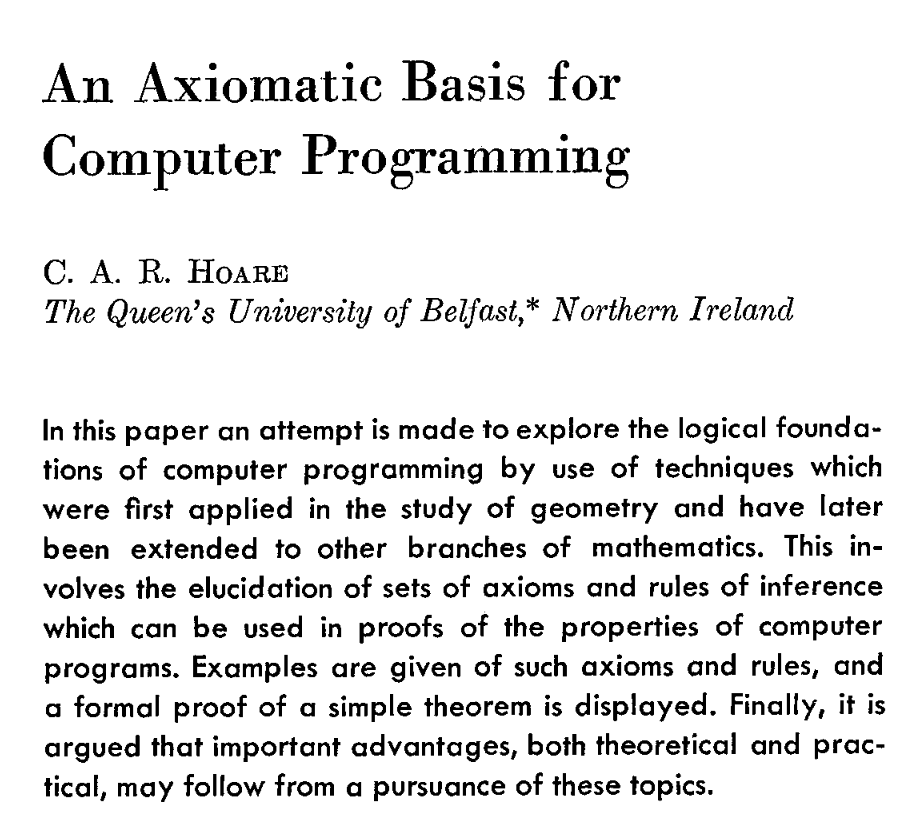 An Axiomatic Basis for Programming